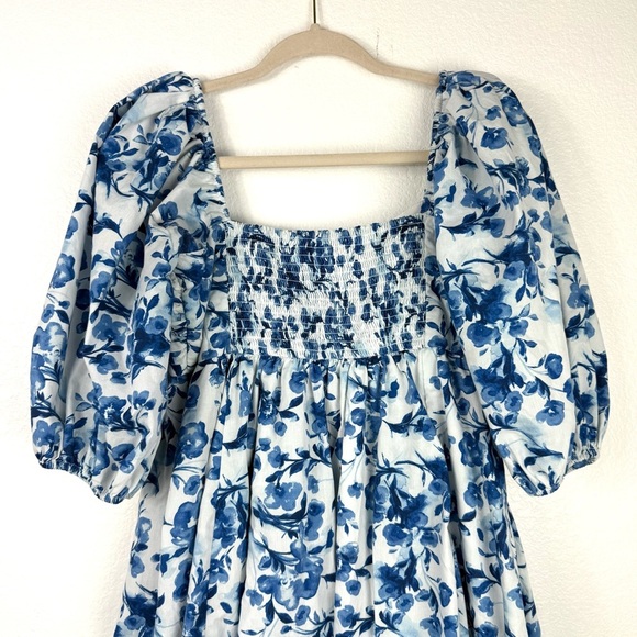 Abercrombie & Fitch Emerson Poplin Puff Sleeve floral Mini Dress size M - Picture 8 of 10